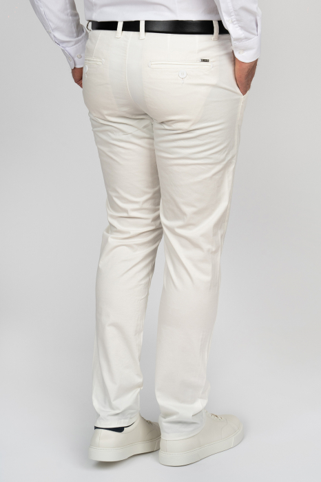 Pantaloni chino barbati slim fit crem [2]
