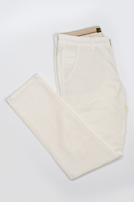 Pantaloni chino barbati slim fit crem [3]