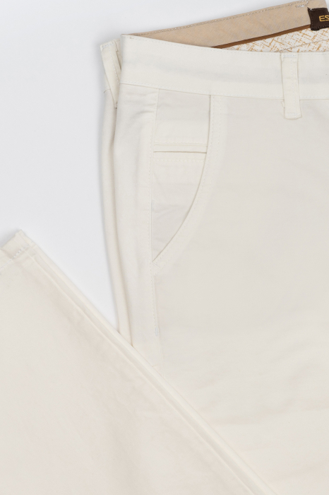Pantaloni chino barbati slim fit crem [4]