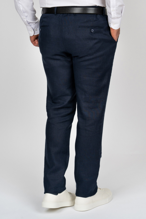 Pantaloni casual barbati slim fit bleumarin 100%IN [2]
