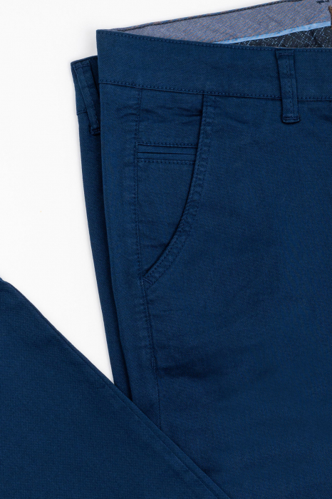 Pantaloni chino barbati slim fit albastru-inchis [4]