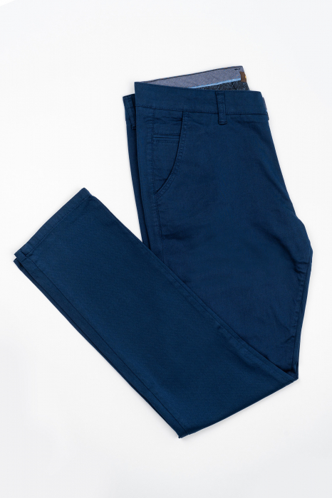 Pantaloni chino barbati slim fit albastru-inchis [3]