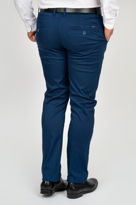 Pantaloni chino barbati slim fit albastru-inchis [2]