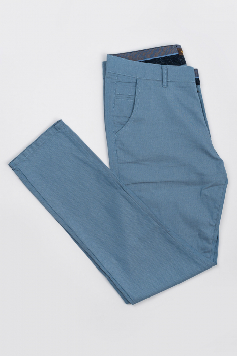 Pantaloni chino barbati slim fit bleu-pepit [3]