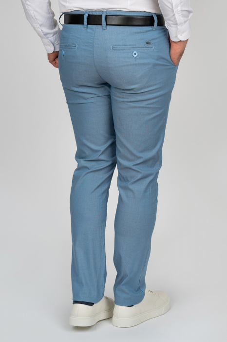 Pantaloni chino barbati slim fit bleu-pepit [2]