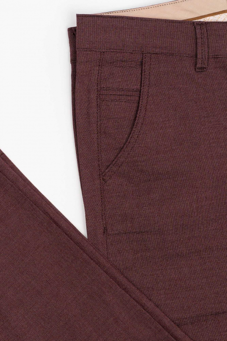 Pantaloni chino barbati slim fit visiniu-pepit [4]