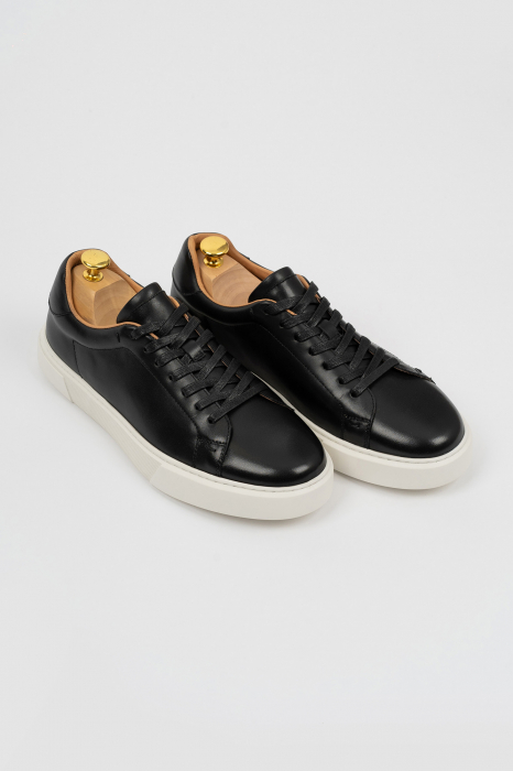 Pantofi barbati casual piele negri - talpa alba CONFORT [3]