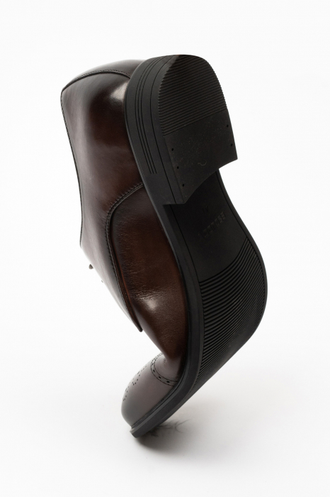 Pantofi barbati eleganti maro-brogue M2 piele CONFORT [4]