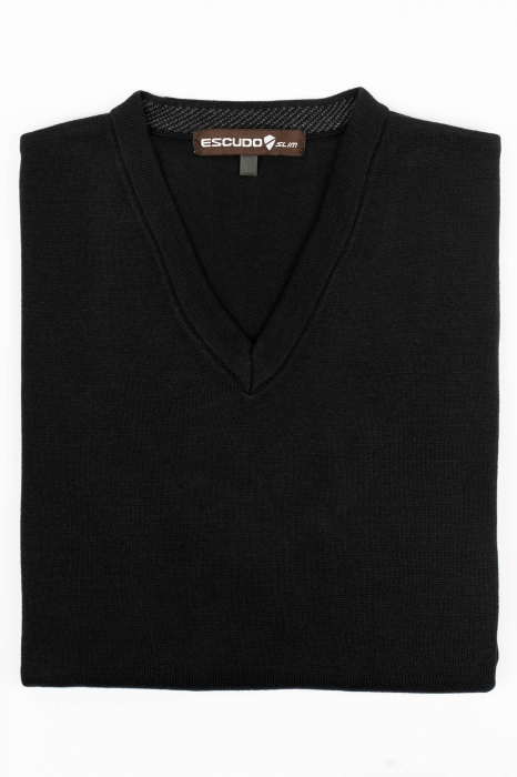 Pulover slim fit  negru cu anchior [2]