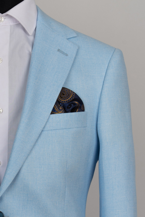 Sacou barbati slim fit bleu - Talia 2 [2]