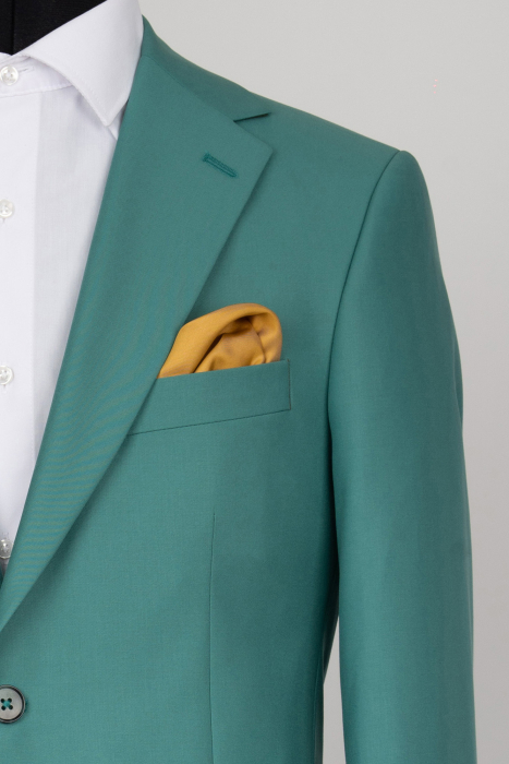 Sacou barbati slim fit turcoaz [2]