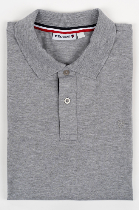 Tricou polo barbati slim fit gri [3]