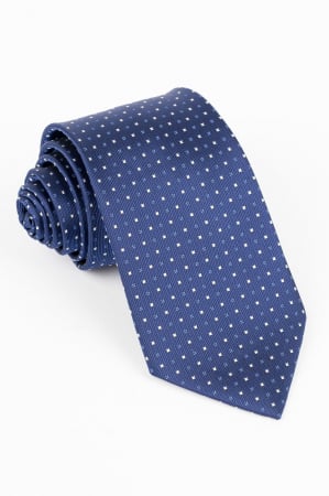Cravata bleumarin cu imprimeu geometric alb si bleumarin [0]