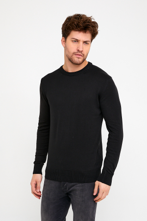 Pulover slim fit negru [1]