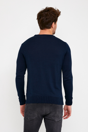 Pulover slim navy [4]