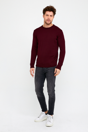 Pulover slim burgund-visiniu [0]
