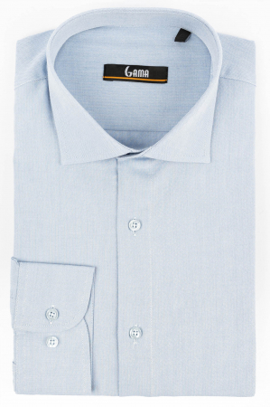 Camasa slim bleu 100% bumbac [0]