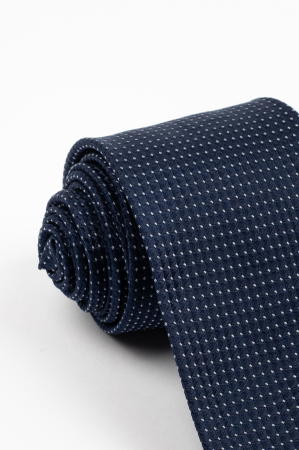 Cravata matase naturala navy cu insertie alba [1]