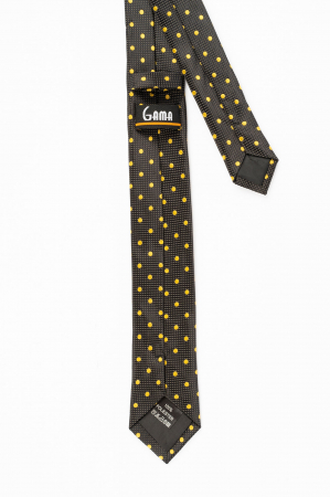 Cravata ingusta neagra cu buline galbene [2]