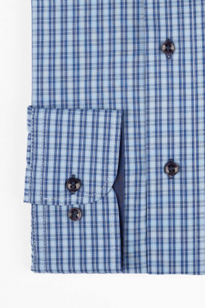 Camasa regular bleu cu carouri albastre 2XL-4XL [2]