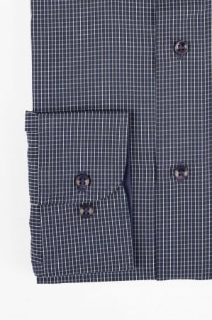 Camasa regular bleumarin cu carouri albe 2XL-4XL [2]