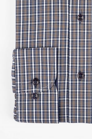 Camasa regular maro cu carouri bleumarin si albe 2XL-4XL [2]