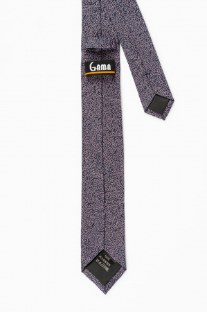 Cravata ingusta bleumarin cu picouri lila [2]