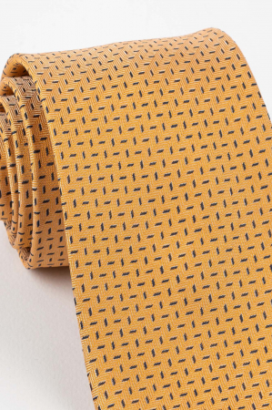 Cravata galbena cu model geometric bleumarin [1]