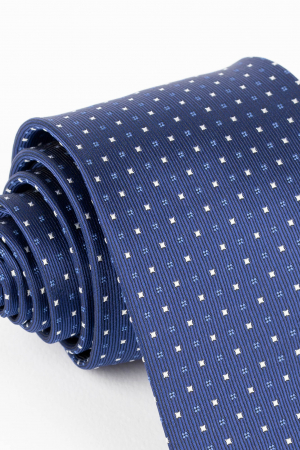 Cravata bleumarin cu imprimeu geometric alb si bleumarin [1]