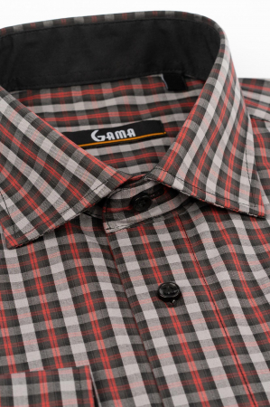 Camasa regular rosie cu carouri negre si gri 2XL-4XL [1]