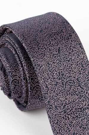 Cravata ingusta bleumarin cu picouri lila [1]
