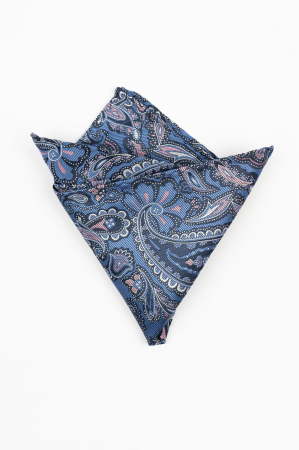 Batista albastra cu model floral alb si roz [0]