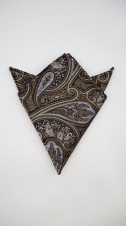 Batiste - Batista cu model paisley maro închis, bej și accente bleu