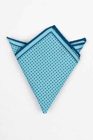 Accesorii - Batista bleu cu margini si buline albastre