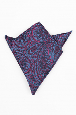 Batista matase naturala bleumarin cu imprimeu bleu si roz [0]