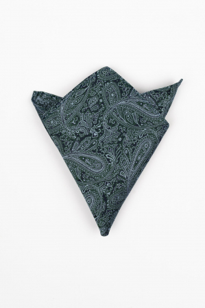 Batista matase naturala bleumarin cu paisley verde si gri [0]