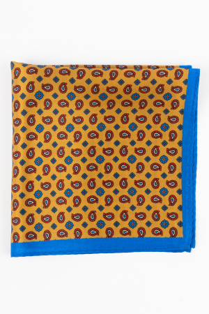 Batista matase naturala coniac cu imprimeu rosu si albastru [0]