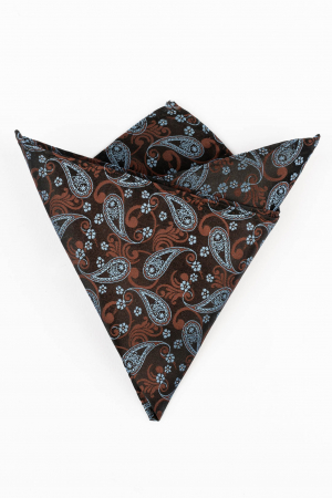 Batista matase naturala maro cu paisley bleu [0]