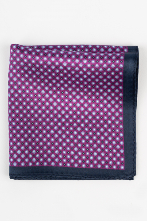 Batista matase naturala mov cu imprimeu floral bleu si negru [0]