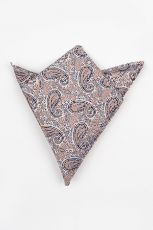 Batiste - Batista matase naturala roz-pal cu model paisley bleumarin
