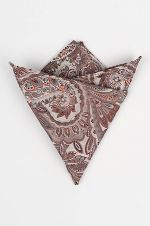 Batista matase naturala roz cu model floral gri si portocaliu [0]