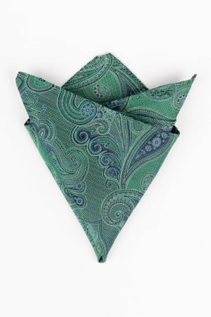 Batista matase naturala verde cu model floral bleumarin [0]