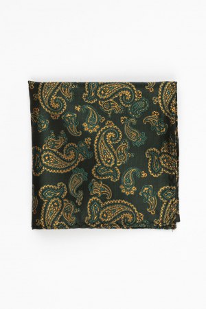 Batista neagra cu imprimeu floral auriu si verde [1]