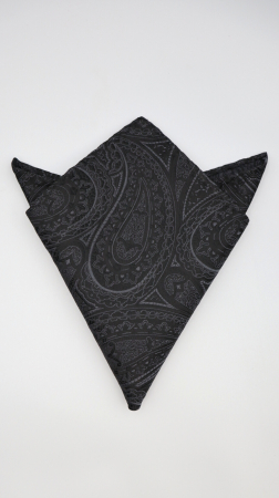 Batiste - Batista neagra cu model paisley gri texturat