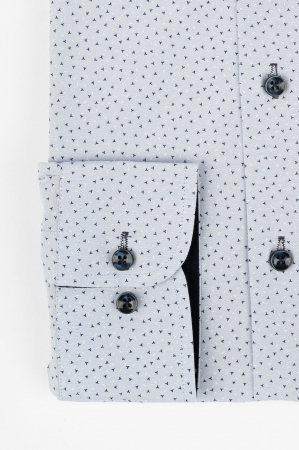 Camasa regular albastra cu imprimeuri albe si bleumarin 2XL-4XL [1]