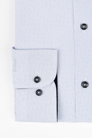 Camasa slim fit alba cu picouri bleu [1]