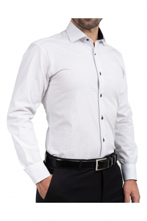 Camasa alba cu buline slim cu elastan [0]