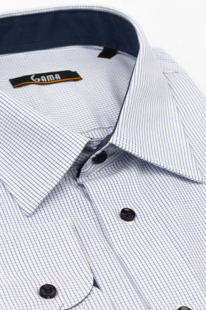 Camasa alba cu carouri albastre regular fit 3XL-4XL [1]