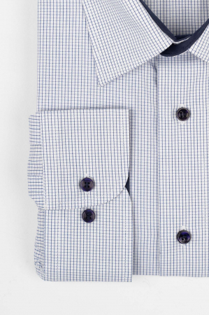 Camasa alba cu carouri albastre regular fit 3XL-4XL [2]