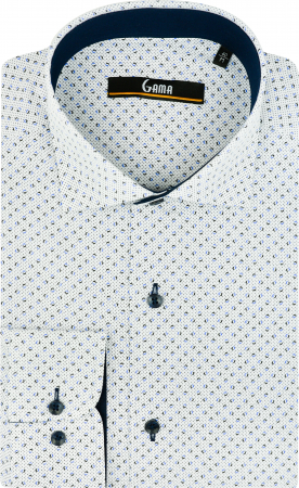 Camasa alba cu imprimeuri regular [0]